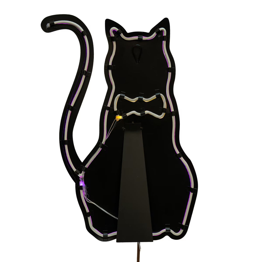 Neon Cat Metal Sign