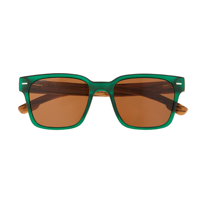 Oliver Polarized Sunglasses - Matte Olive Green / Zebra Wood