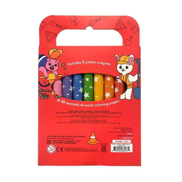 Carry Along Coloring Book Set - Work Zone
