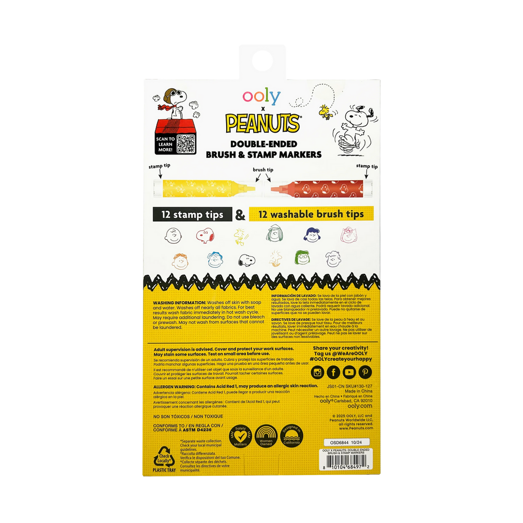 Peanuts Double-Ended Brush & Stamp Markers - Set of 12