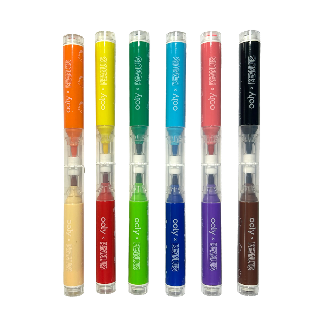 Peanuts Double-Ended Brush & Stamp Markers - Set of 12