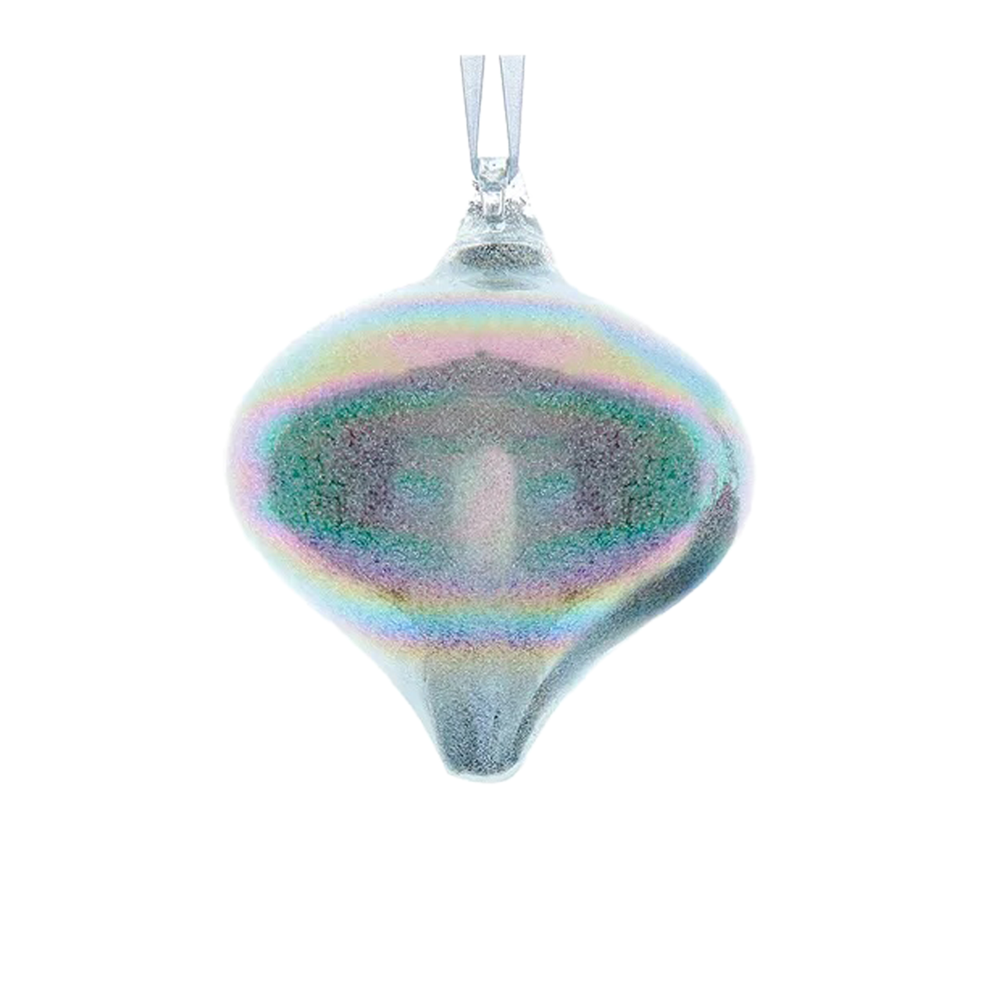 Opalescent Glitter Glass Ornament - Onion
