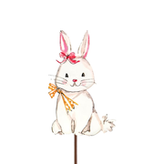 Baby Bunnies Metal Easel - Orange Ribbon