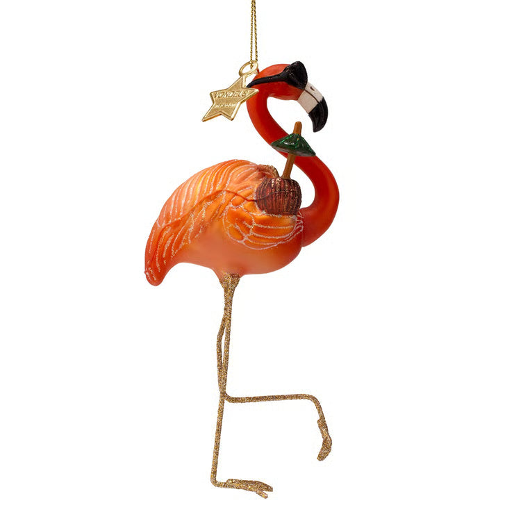 Orange Flamingo Ornament