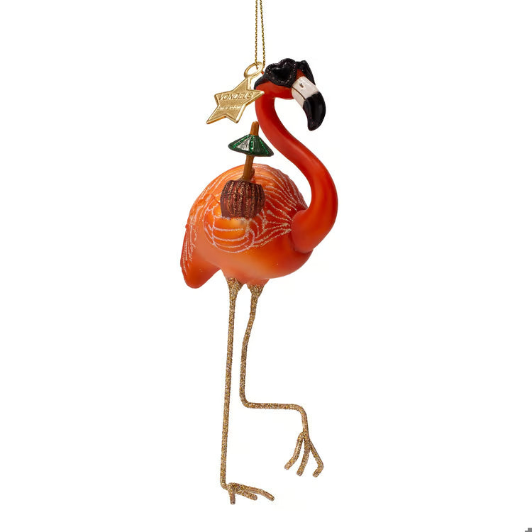 Orange Flamingo Ornament