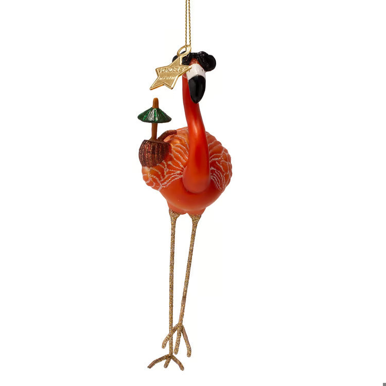 Orange Flamingo Ornament