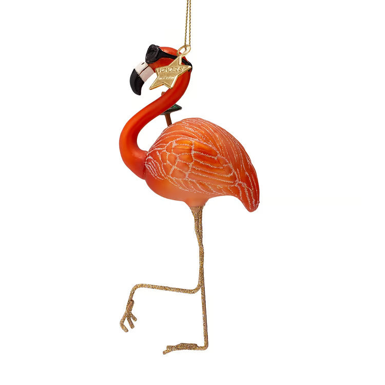 Orange Flamingo Ornament