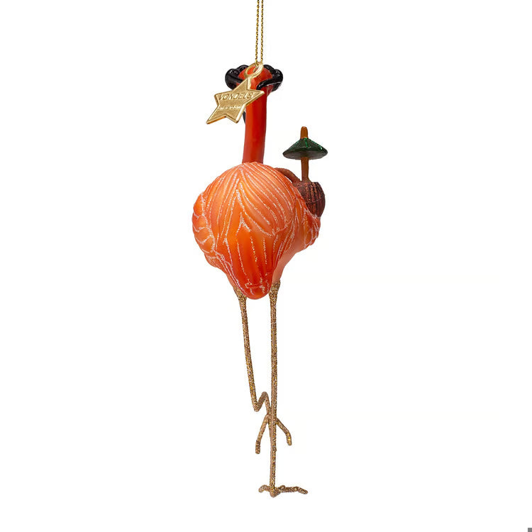 Orange Flamingo Ornament