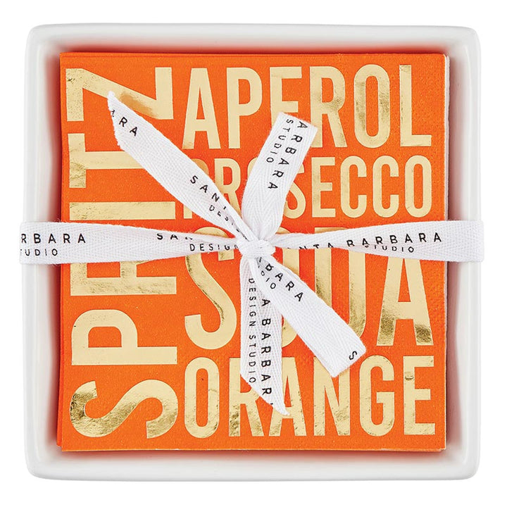 Spritz Ceramic Tray & Cocktail Napkins