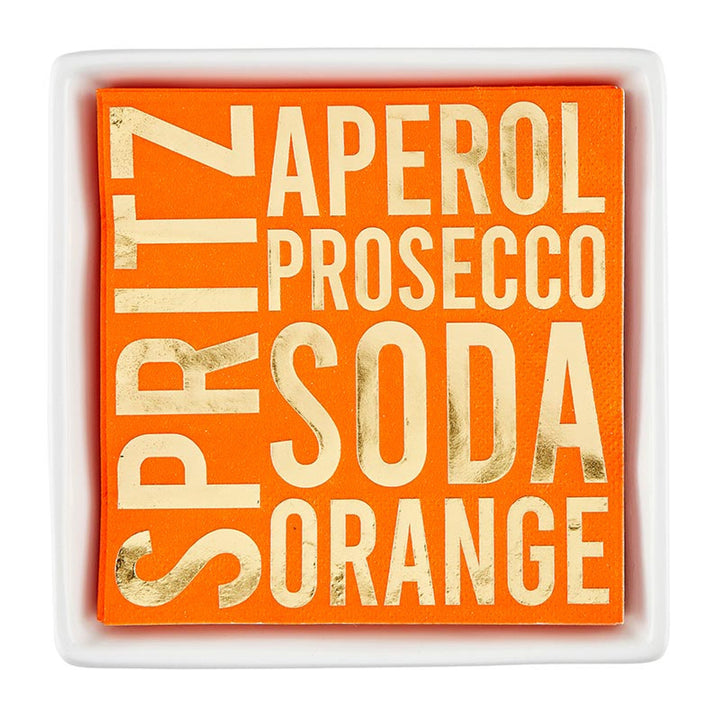 Spritz Ceramic Tray & Cocktail Napkins