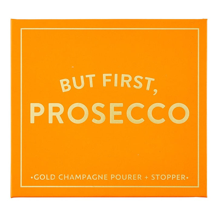 But First, Prosecco Champagne Stopper + Pourer Book Box