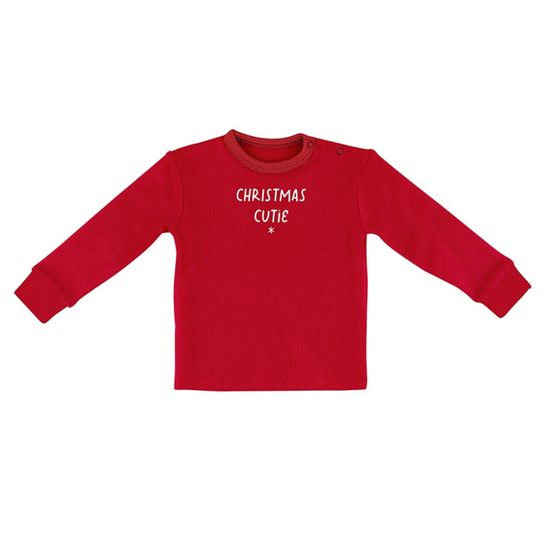 Christmas Cutie Waffle Knit Two-Piece Pajama Set