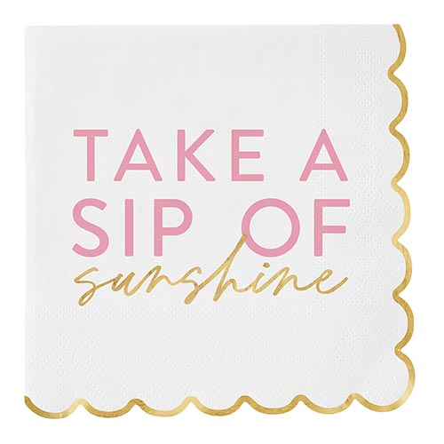 Take A Sip Of Sunshine Cocktail Napkins With Scallop