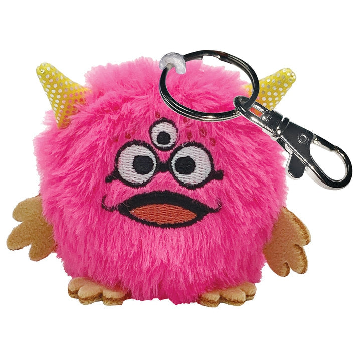 Silly Monsters Plush Ball Keychain - Triclopz