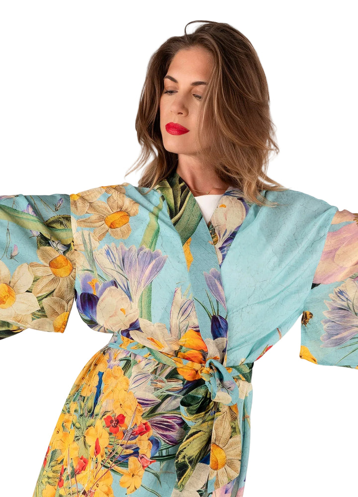 Spring Flora Kimono Gown