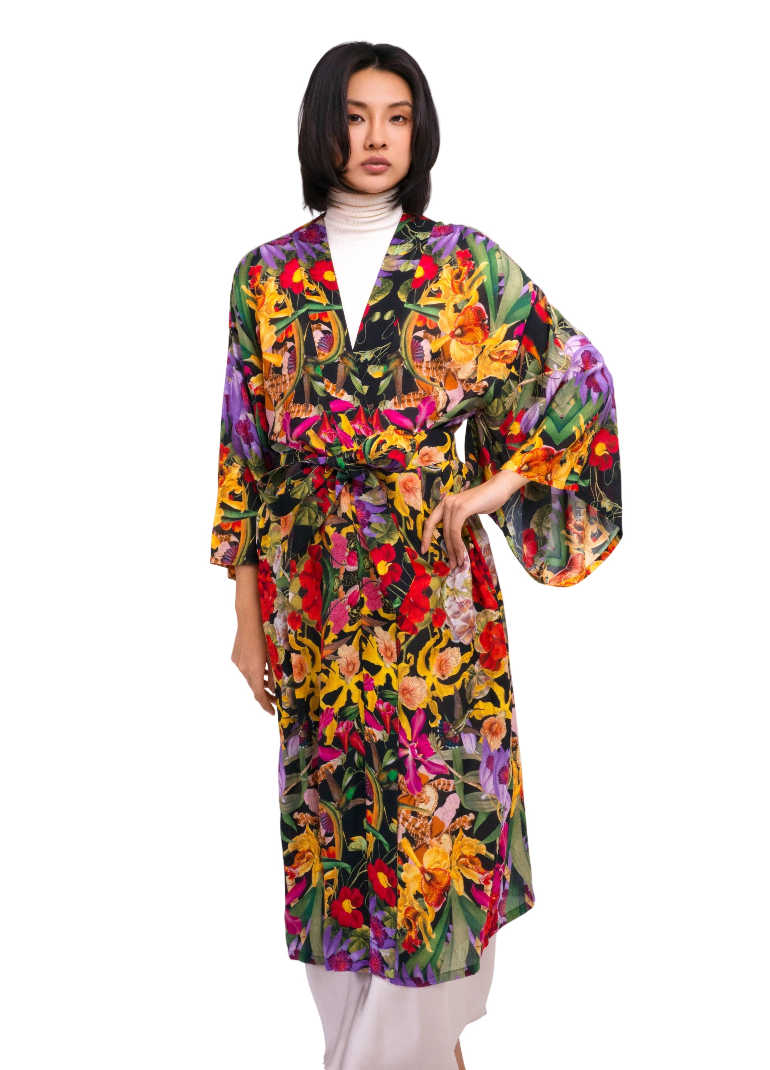 Botanical Kaleidoscope Long Kimono