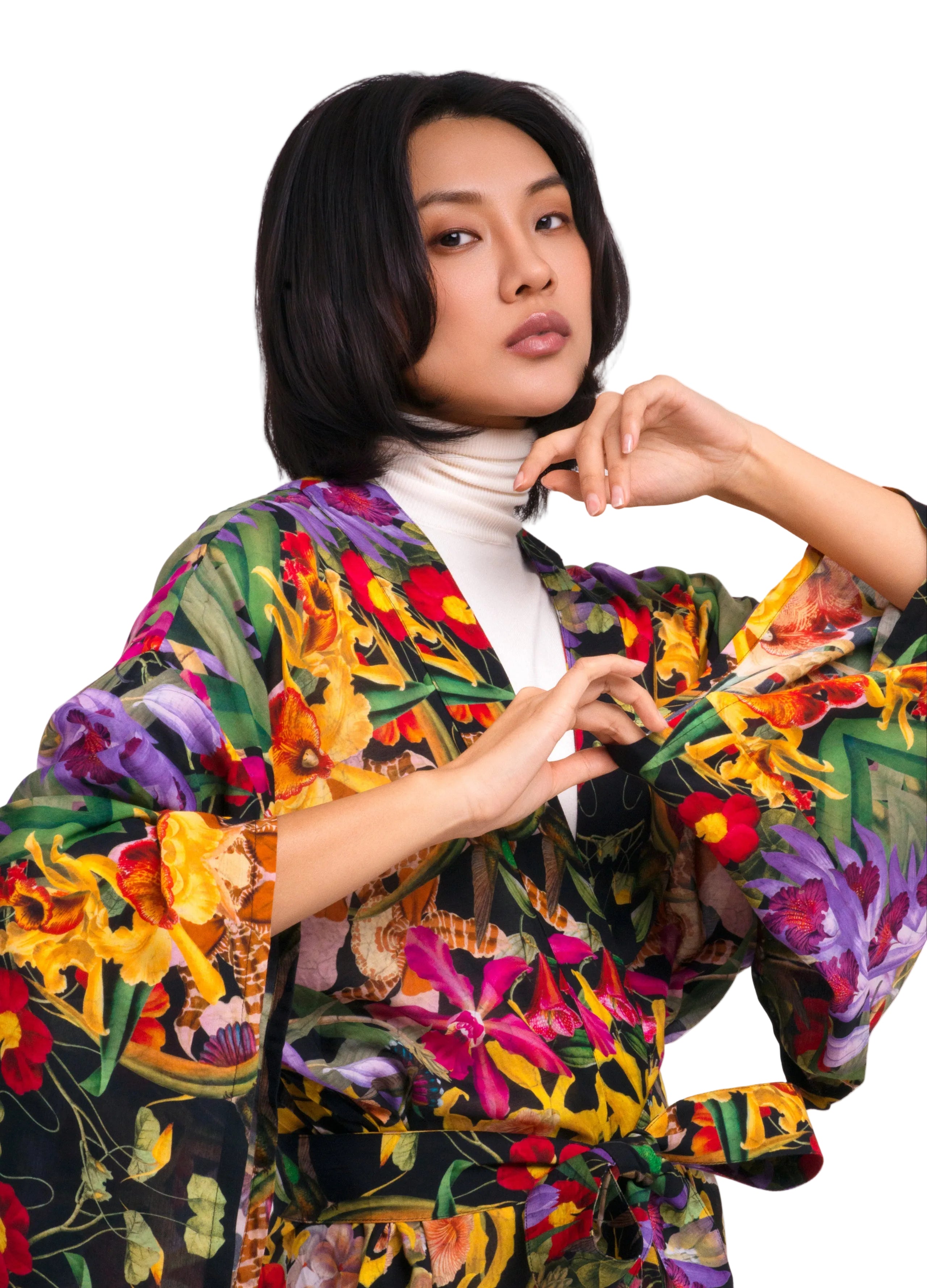 Botanical Kaleidoscope Long Kimono