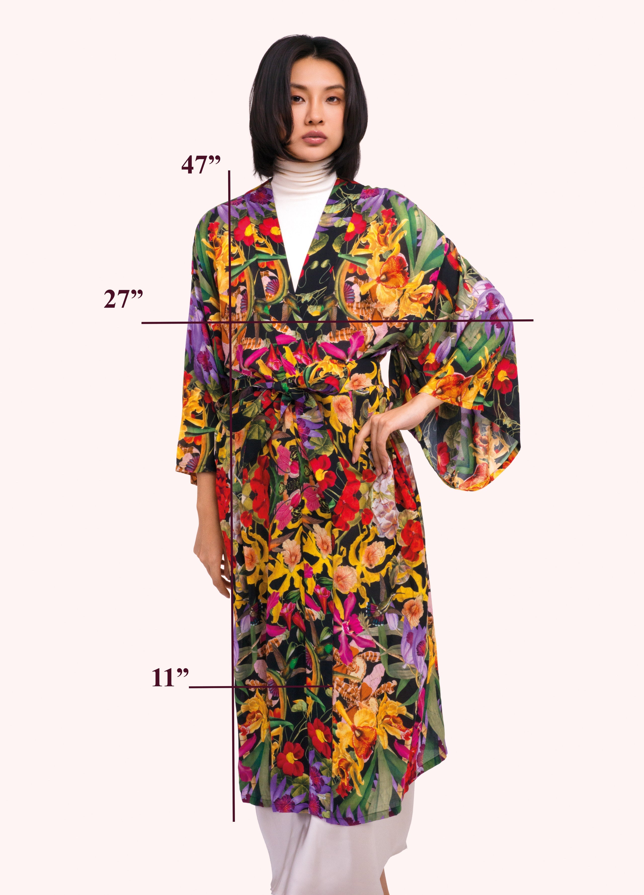 Botanical Kaleidoscope Long Kimono