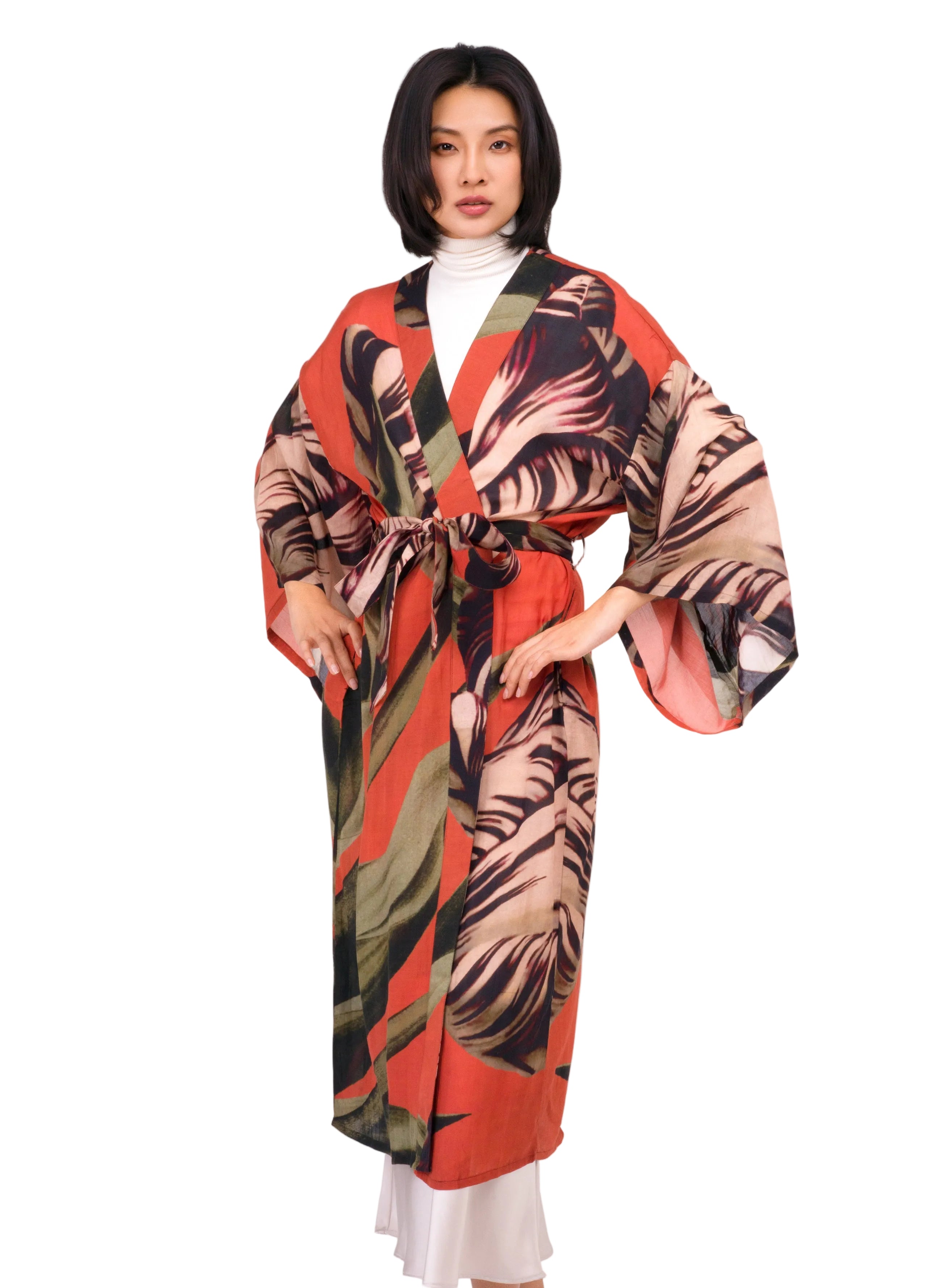 Tulip Long Kimono Gown