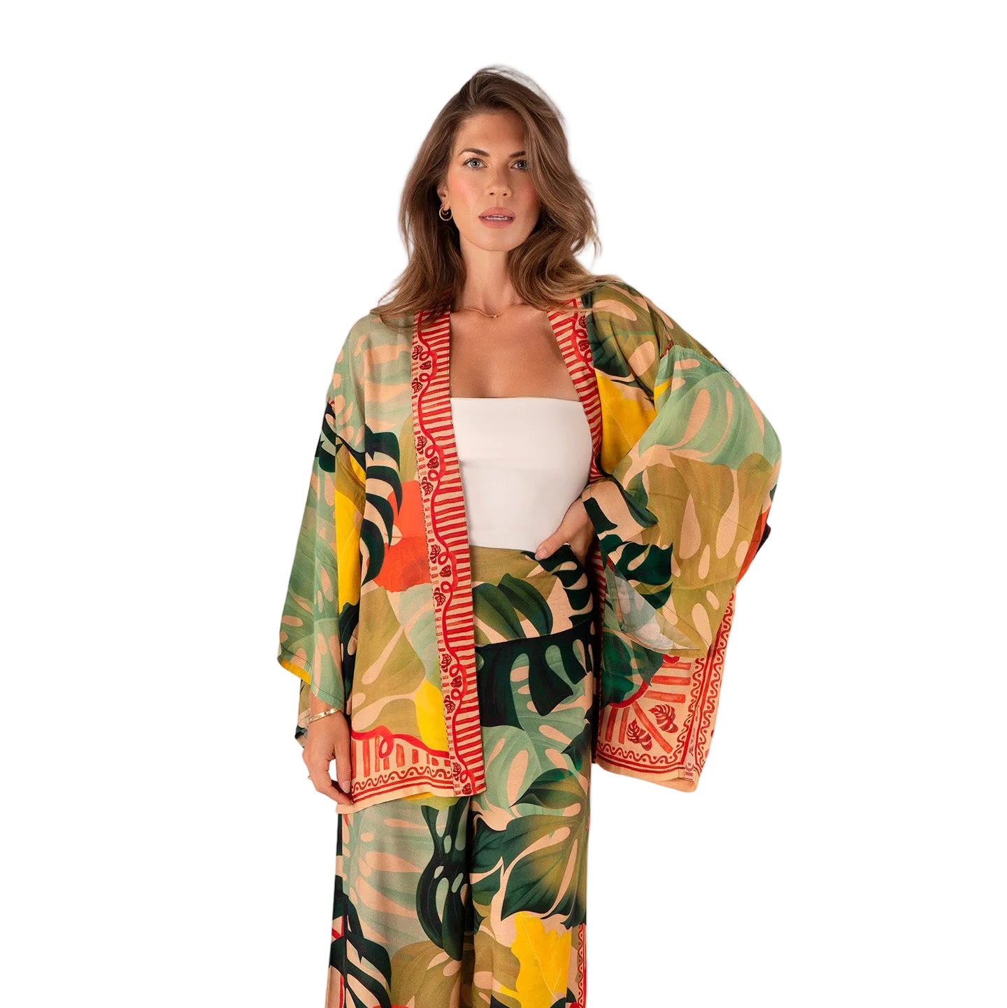 Exotic Leaves Kimono Jacket