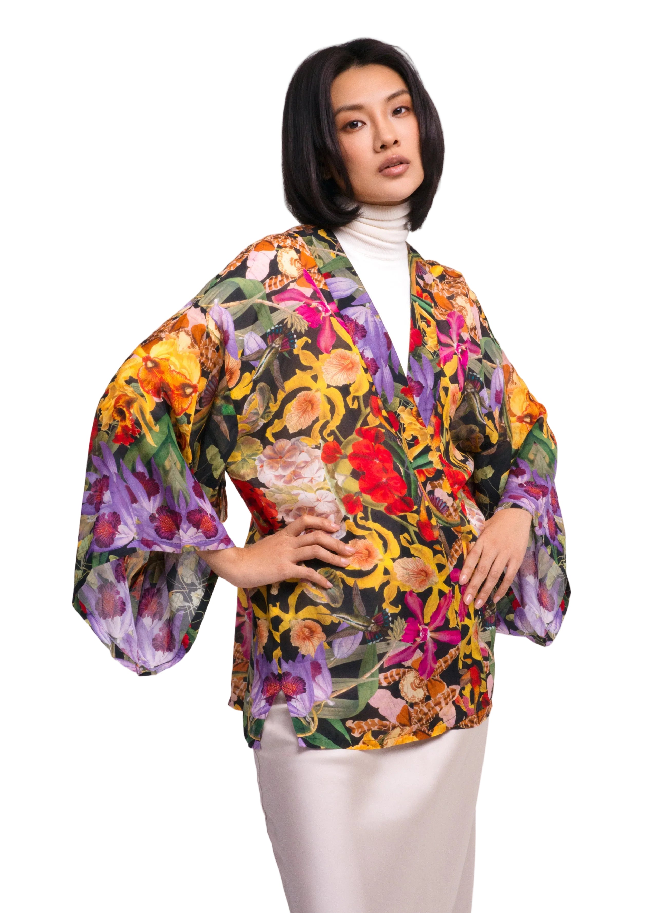 Botanical Kaleidoscope Short Kimono