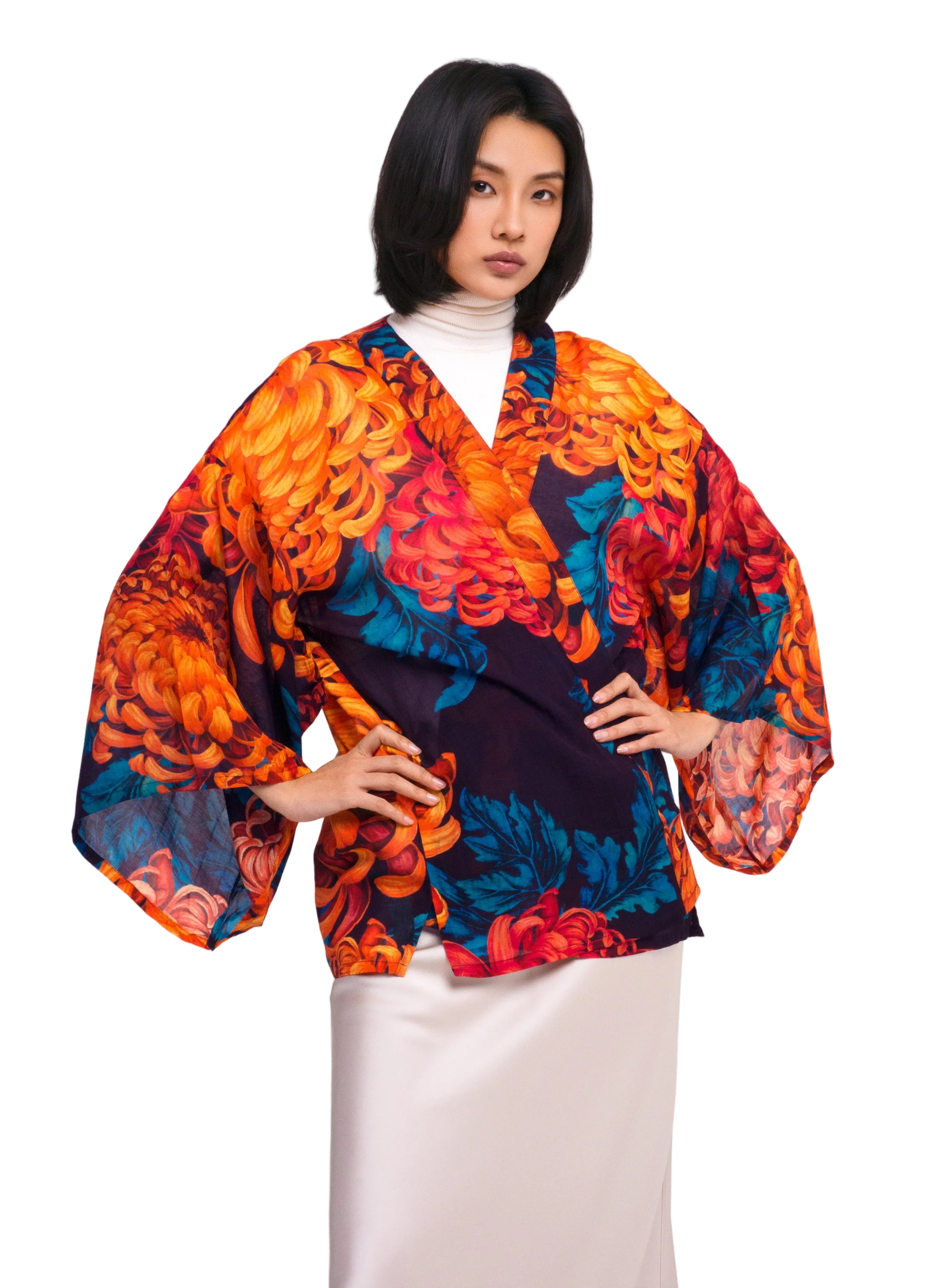 Chrysanthemum Short Kimono Jacket