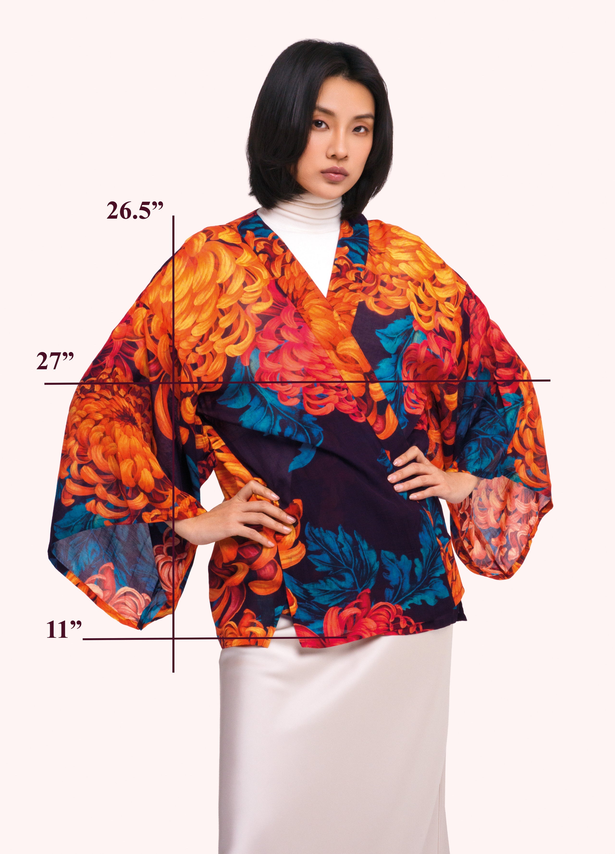 Chrysanthemum Short Kimono Jacket