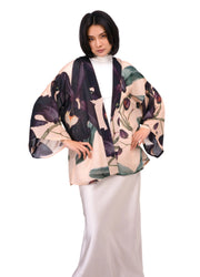 Midnight Orchid Short Kimono Jacket