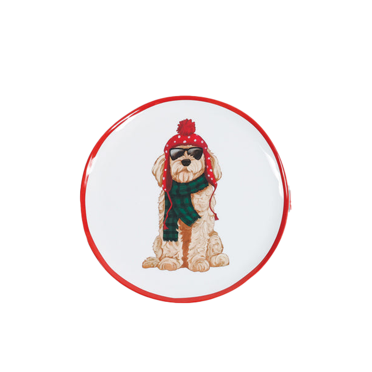 Christmas Dog Handmade Plate - Doodle
