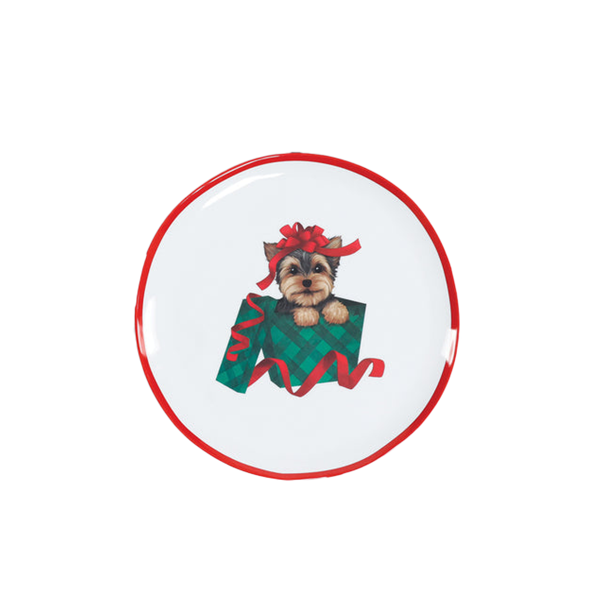 Christmas Dog Handmade Plate - Yorkie