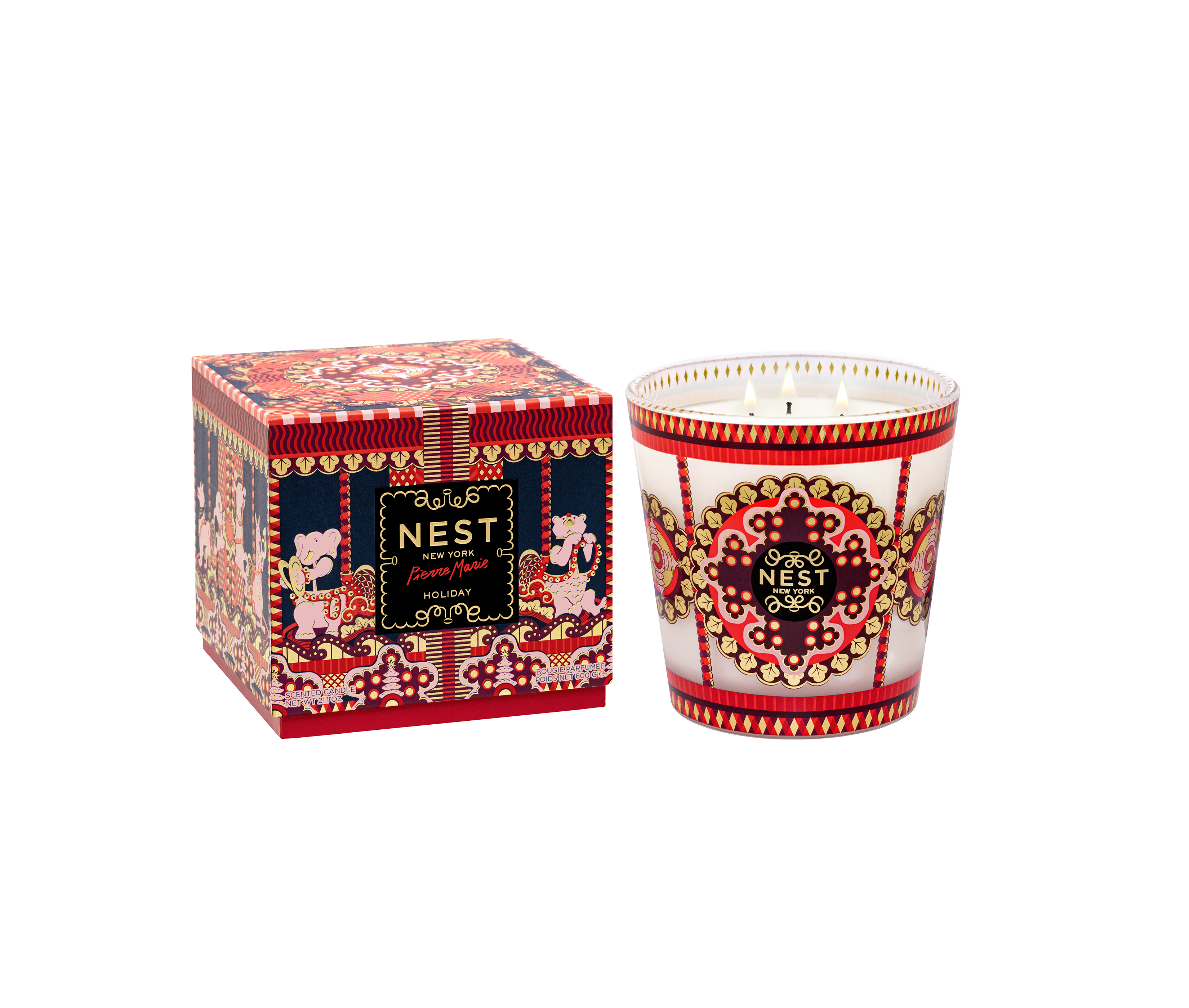 Holiday Pierre Marie Decorative 3-Wick Candle 21.1 Oz.