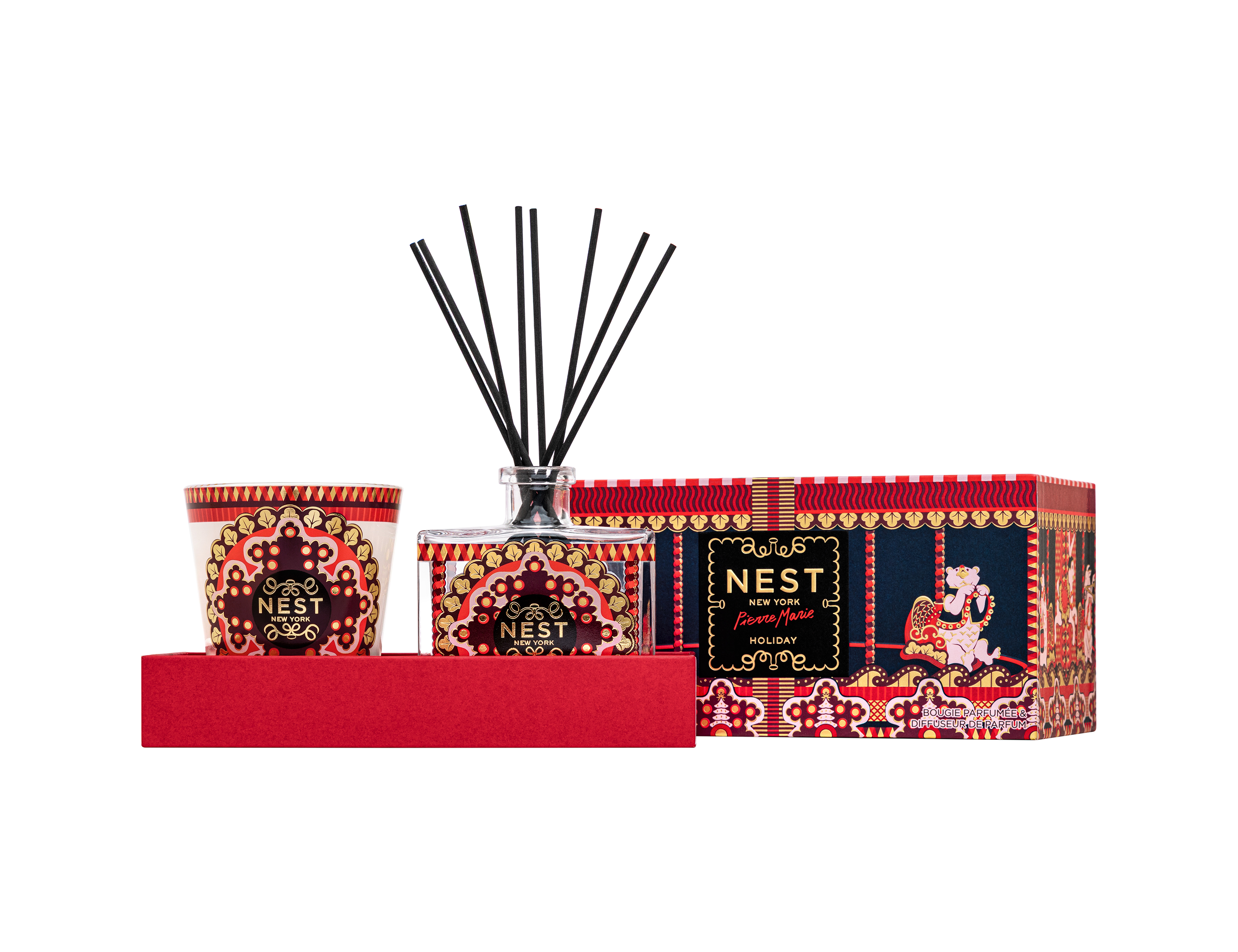 Holiday Pierre Marie Decorative Classic Candle & Reed Diffuser Set