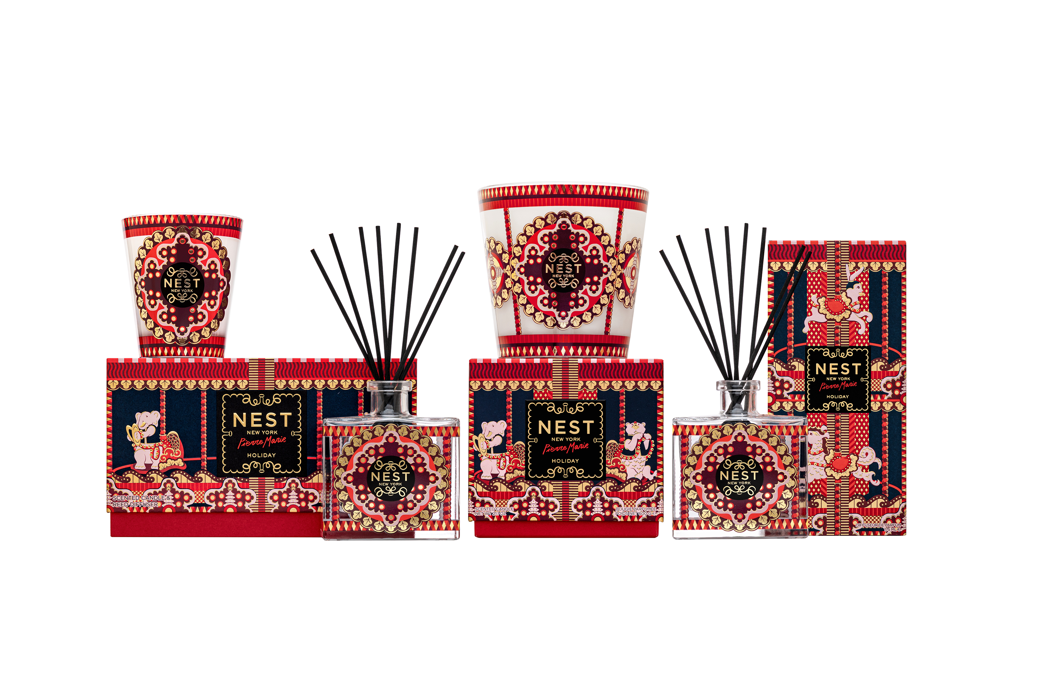 Holiday Pierre Marie Decorative Classic Candle & Reed Diffuser Set