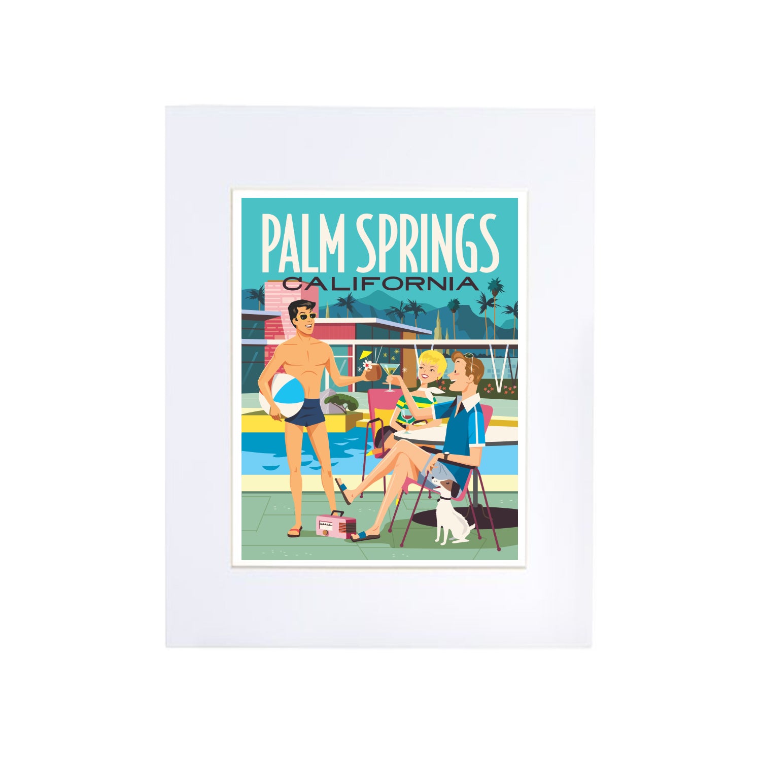 Print: Poolside Cocktails 2 13" x 19" (Unframed) - Just Fabulous Palm Springs