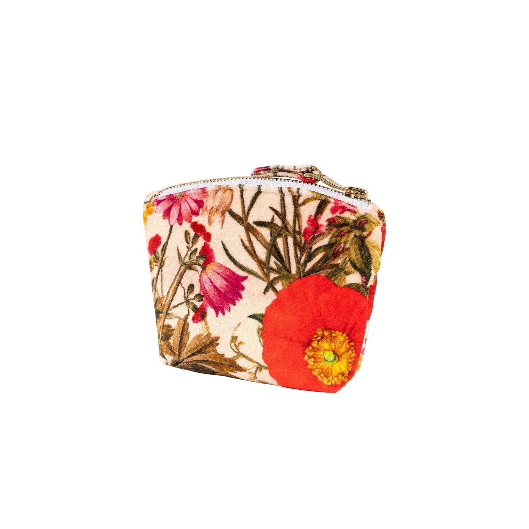Fine Flowers Printed Velvet Mini Pouch