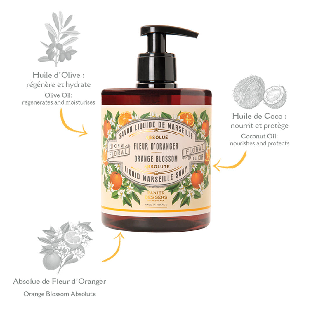 Orange Blossom Liquid Marseille Soap - 16.9 oz.