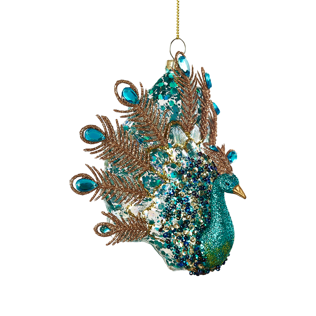 Peacock Ornament - Blue