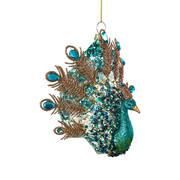 Peacock Ornament - Blue