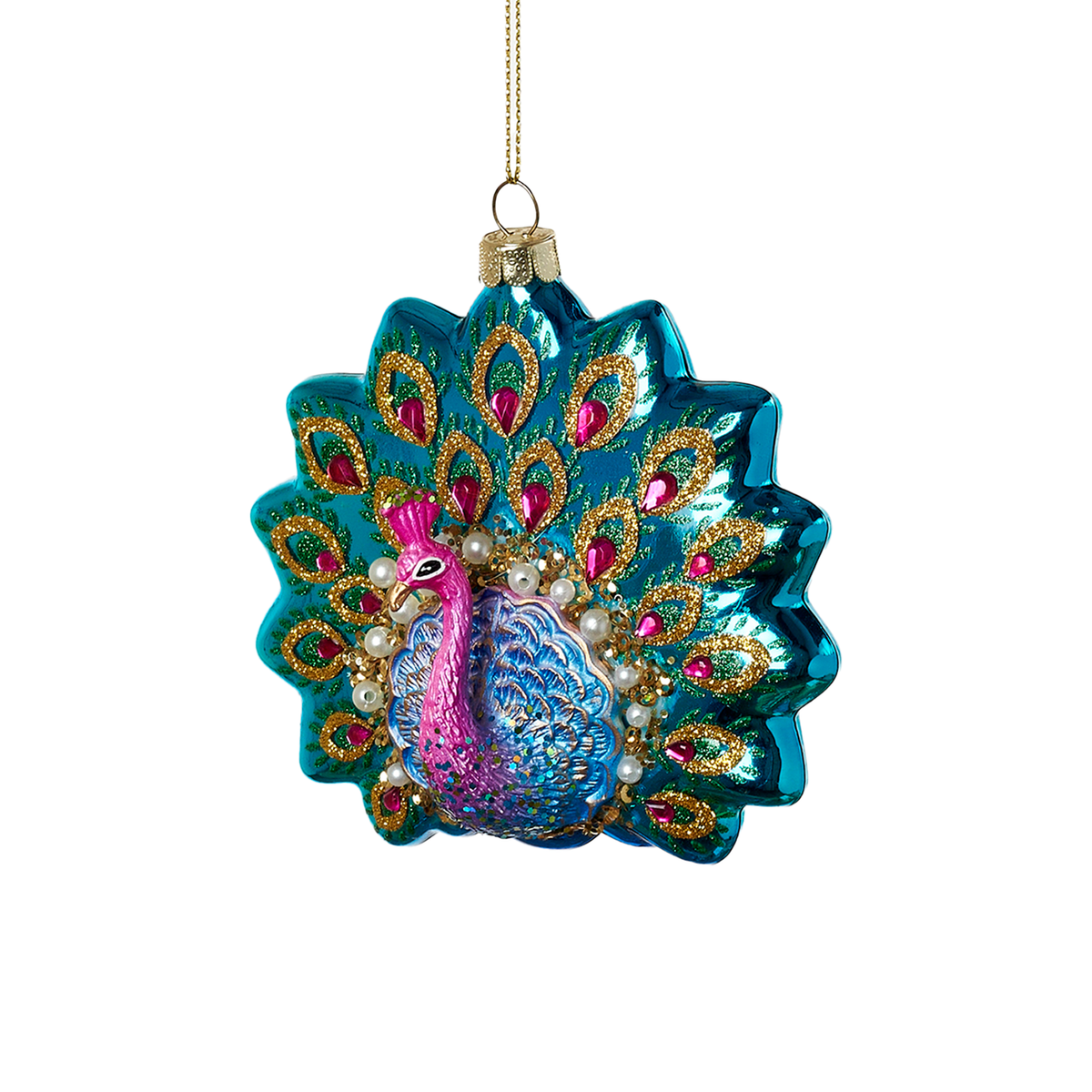 Peacock Ornament - Turquoise