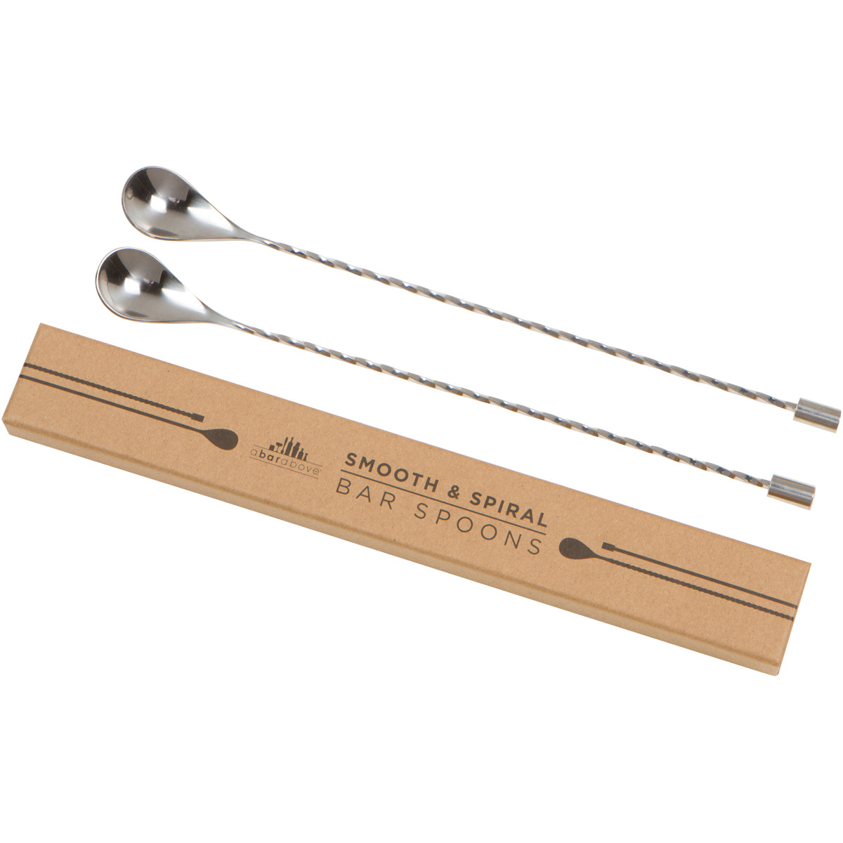 Stainless Steel Bar Spoons (Spiral Handle, Set of 2)