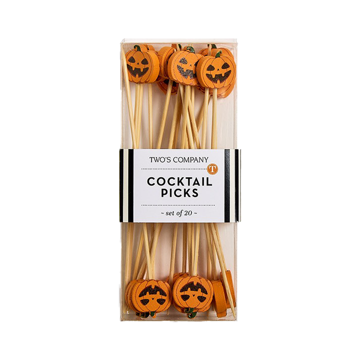 Halloween Cocktail Picks - Jack-O-Lantern