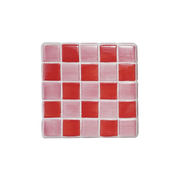Stoneware Trivet With Checkered Pattern - Red - Just Fabulous Palm Springs
