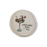 Tipsy Holiday Stoneware Plate - Jingle Bells