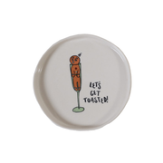Tipsy Holiday Stoneware Plate - Let's Get Toasted