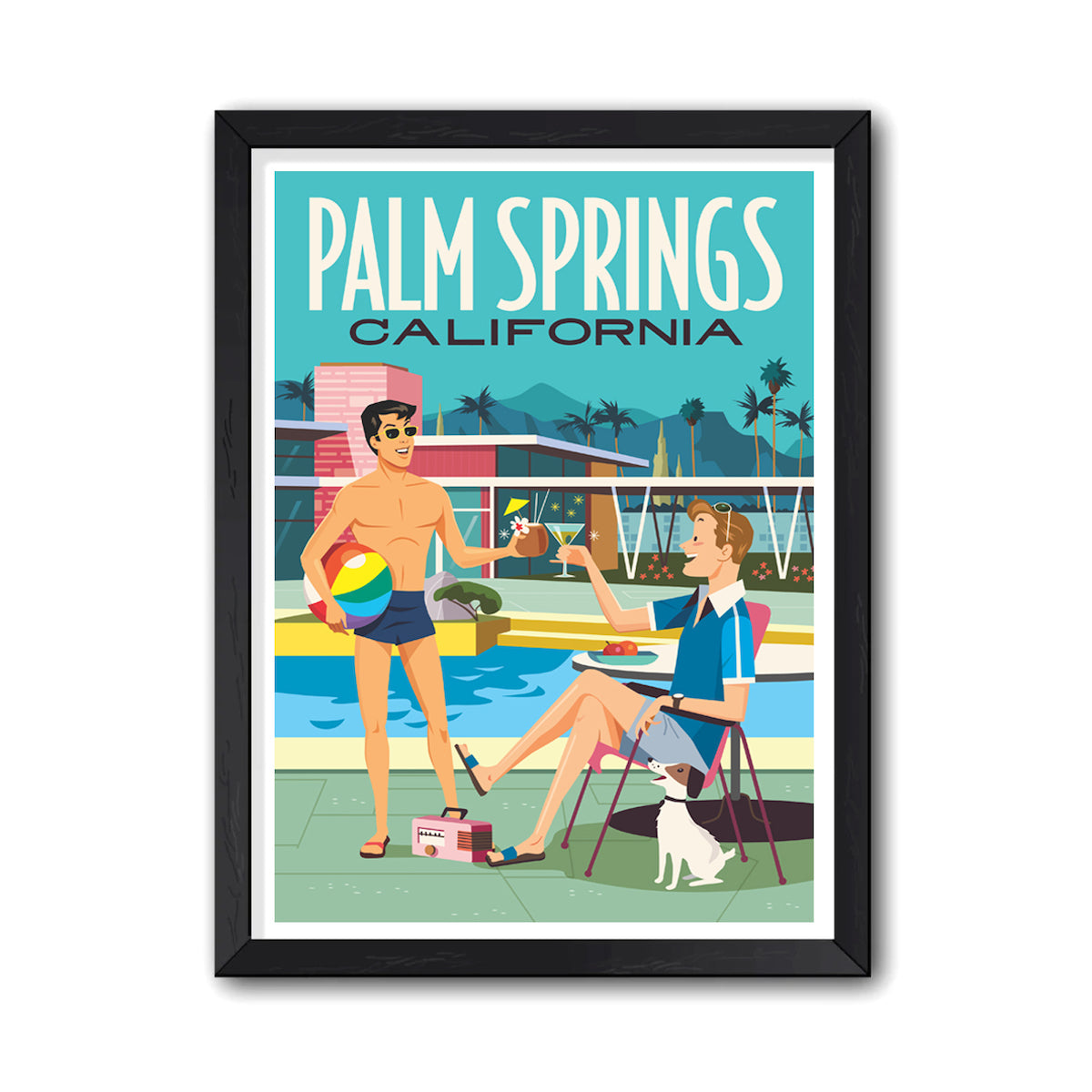 Print: Poolside Cocktails 20" x 30" (Framed)