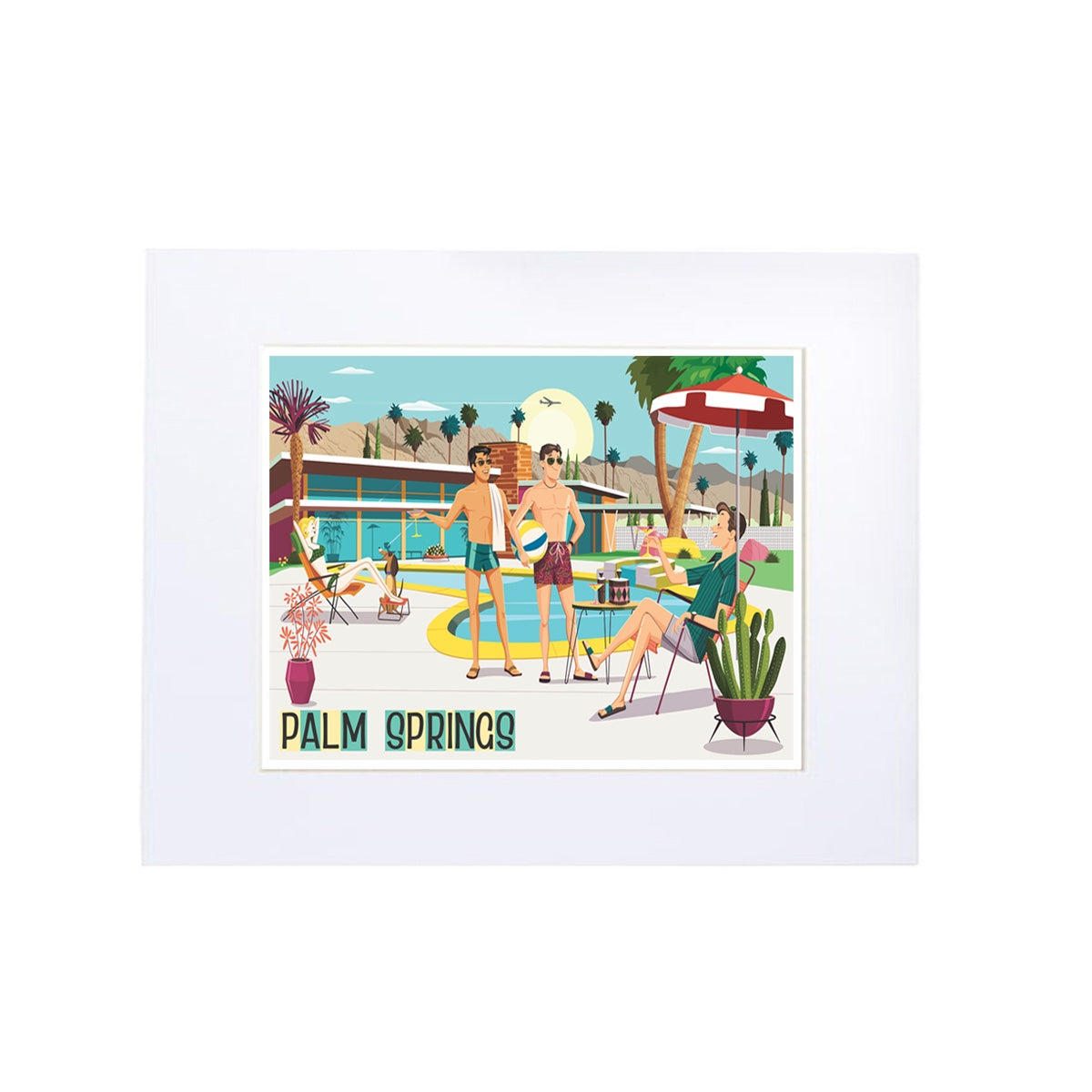 Print: Pool Party Horizontal: 8" x 10" (Framed) - Just Fabulous Palm Springs