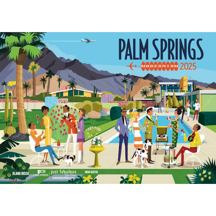 Greeting Card: Poolside Gossip Modernism 2025 (Blank Inside)
