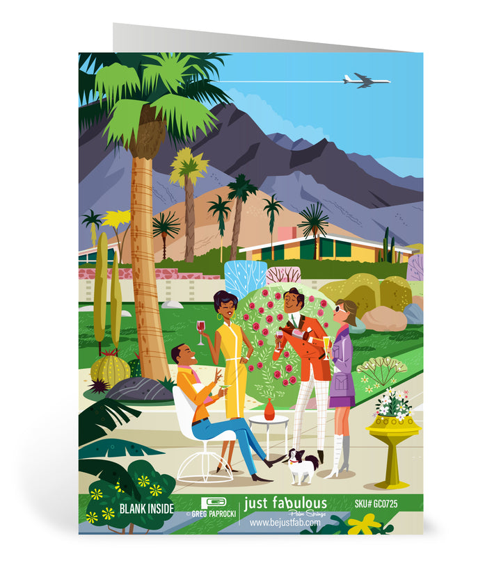 Greeting Card: Poolside Gossip Modernism 2025 (Blank Inside)
