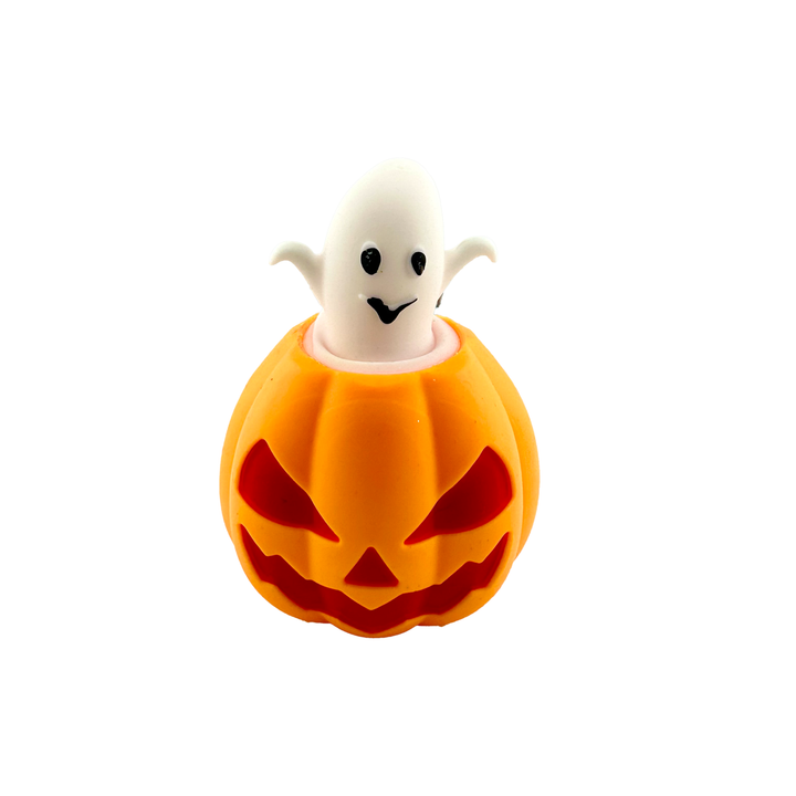 Peek-A-Boo Light Up Squeezable Pumpkin With Pop Up Ghost