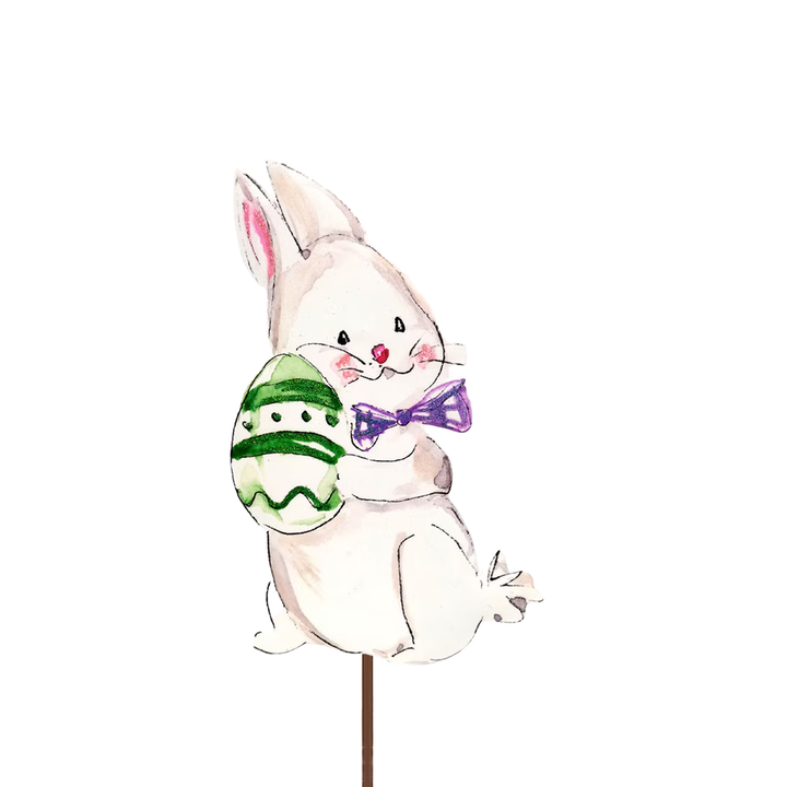 Baby Bunnies Metal Easel - Purple Ribbon